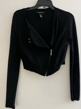 White House Black Market Black Knit Snap-Front Cardigan